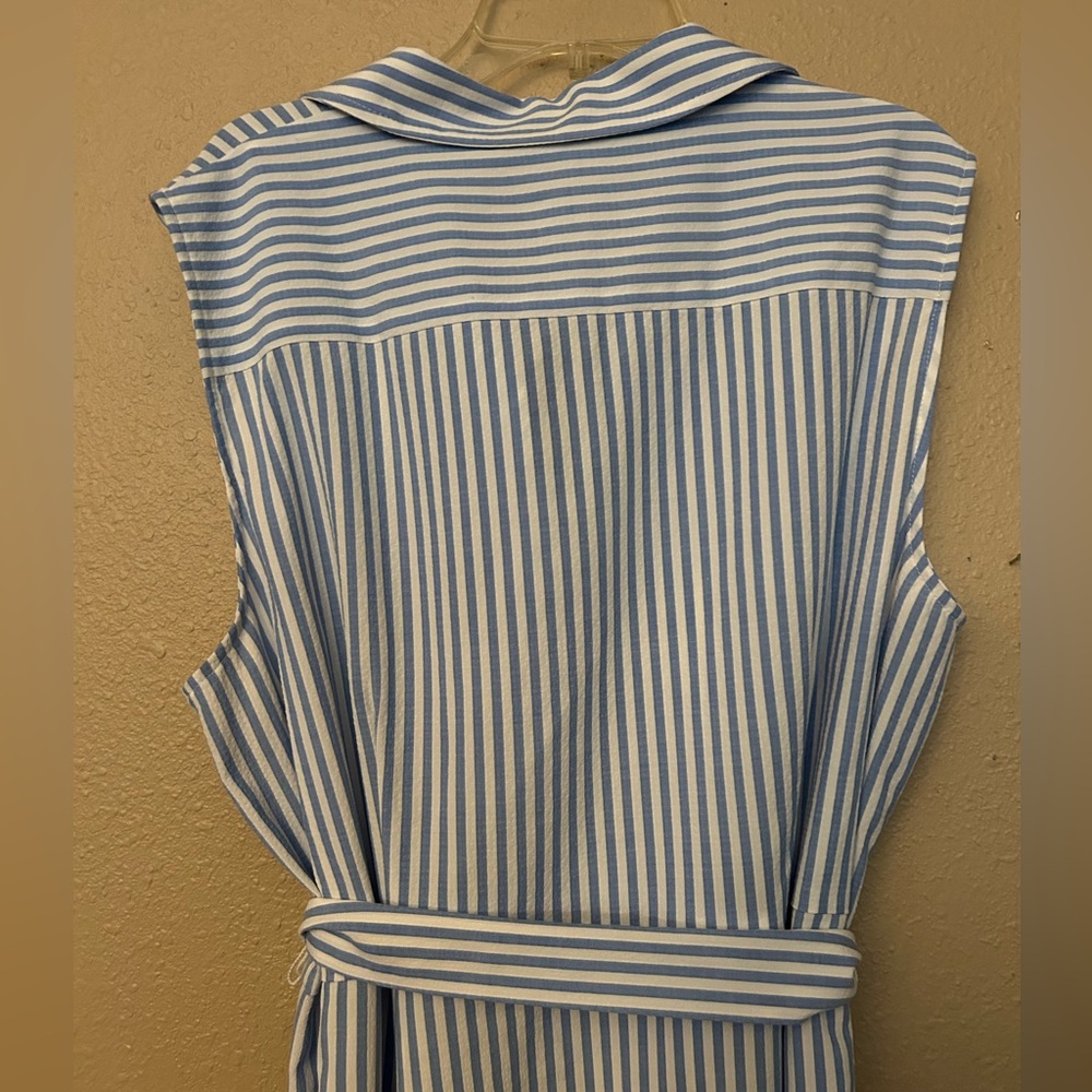 Tommy Hilfiger Light Blue and White Striped midi dress - Picture 5 of 6